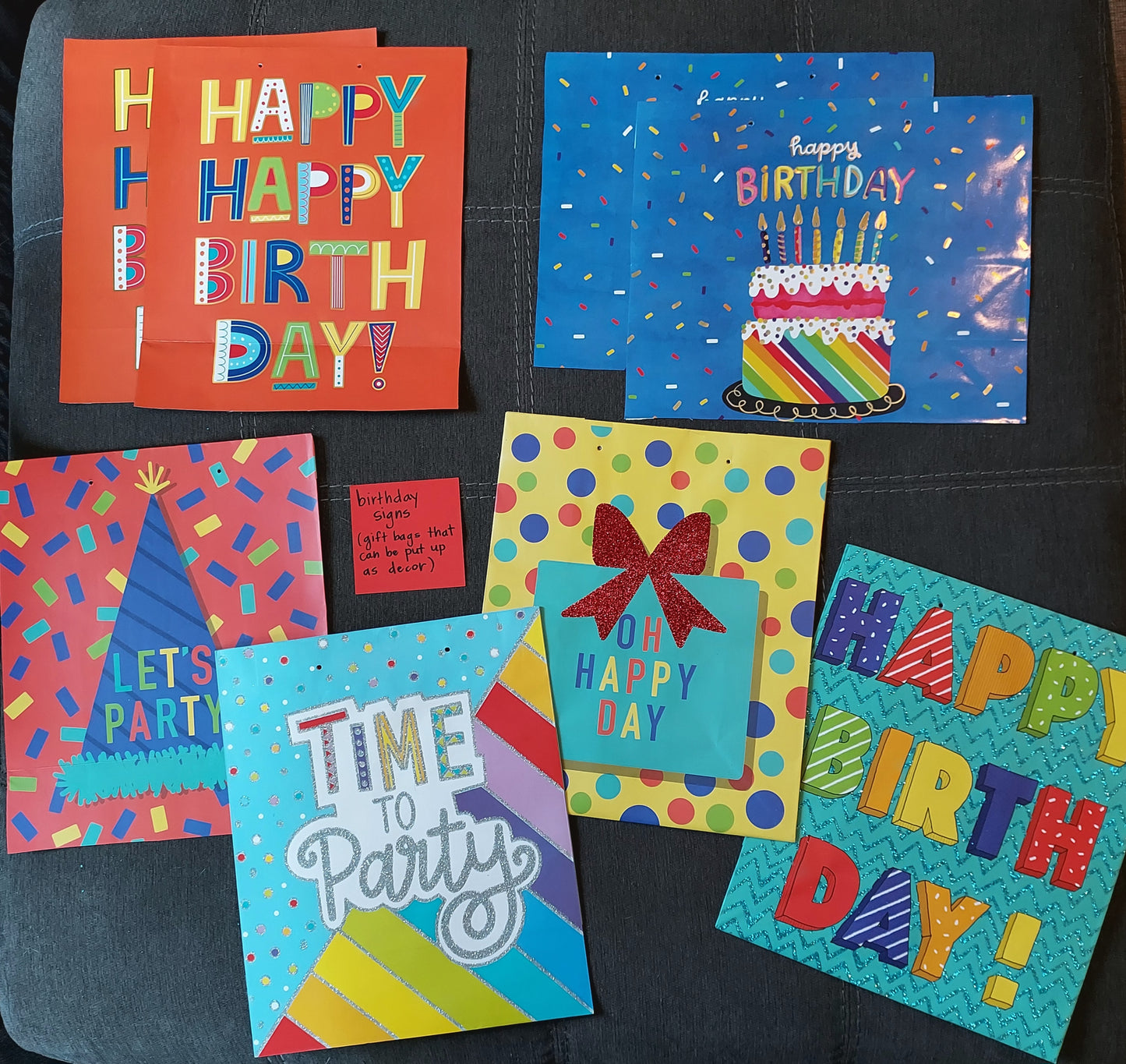 LOT OF BIRTHDAY ITEMS, lightly used, perfect for making birthdays special at school