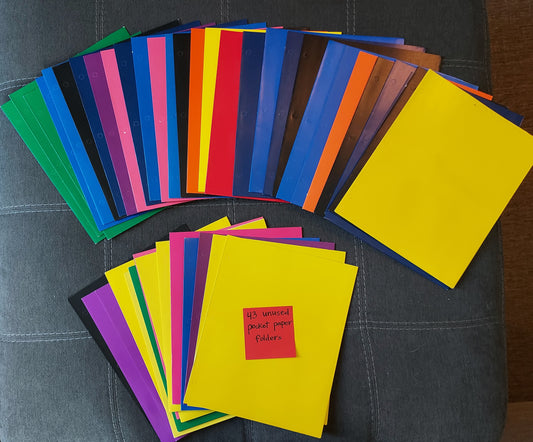 43 UNUSED Pocket Folders  (set #t-9)