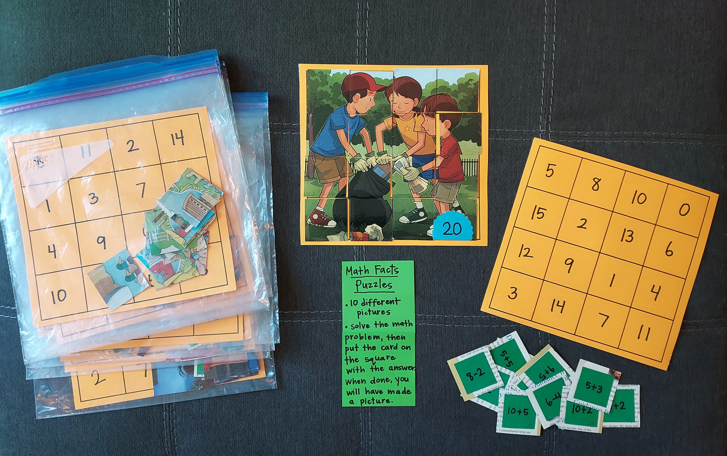 17 Ready-To-Go Math Facts Games (ideal for grades 1-2, lightly used, super fun!)