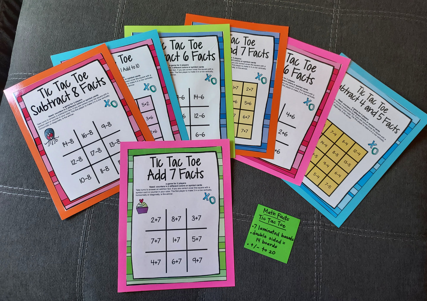 17 Ready-To-Go Math Facts Games (ideal for grades 1-2, lightly used, super fun!)