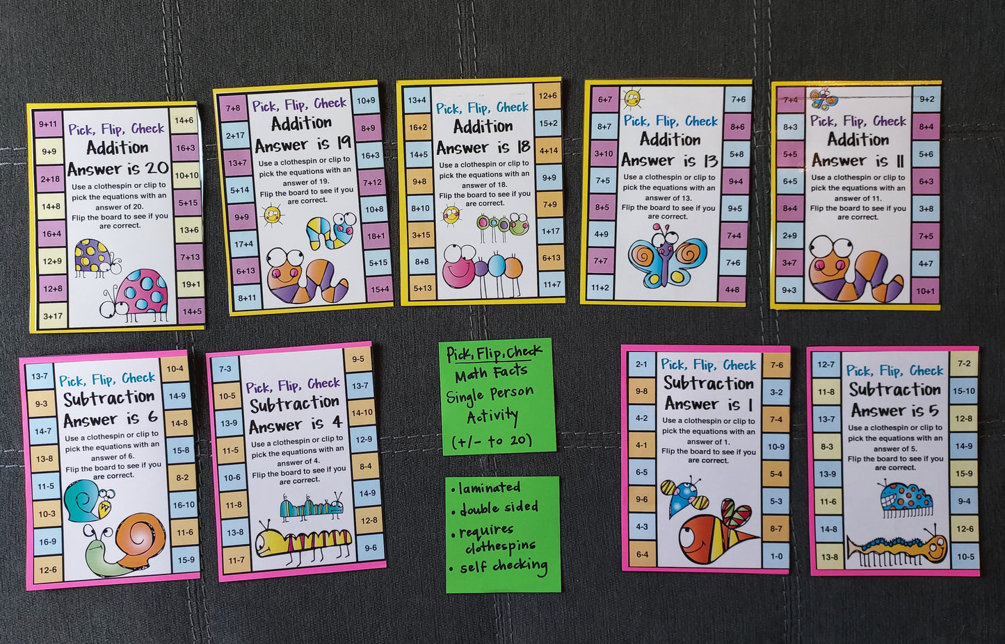 17 Ready-To-Go Math Facts Games (ideal for grades 1-2, lightly used, super fun!)