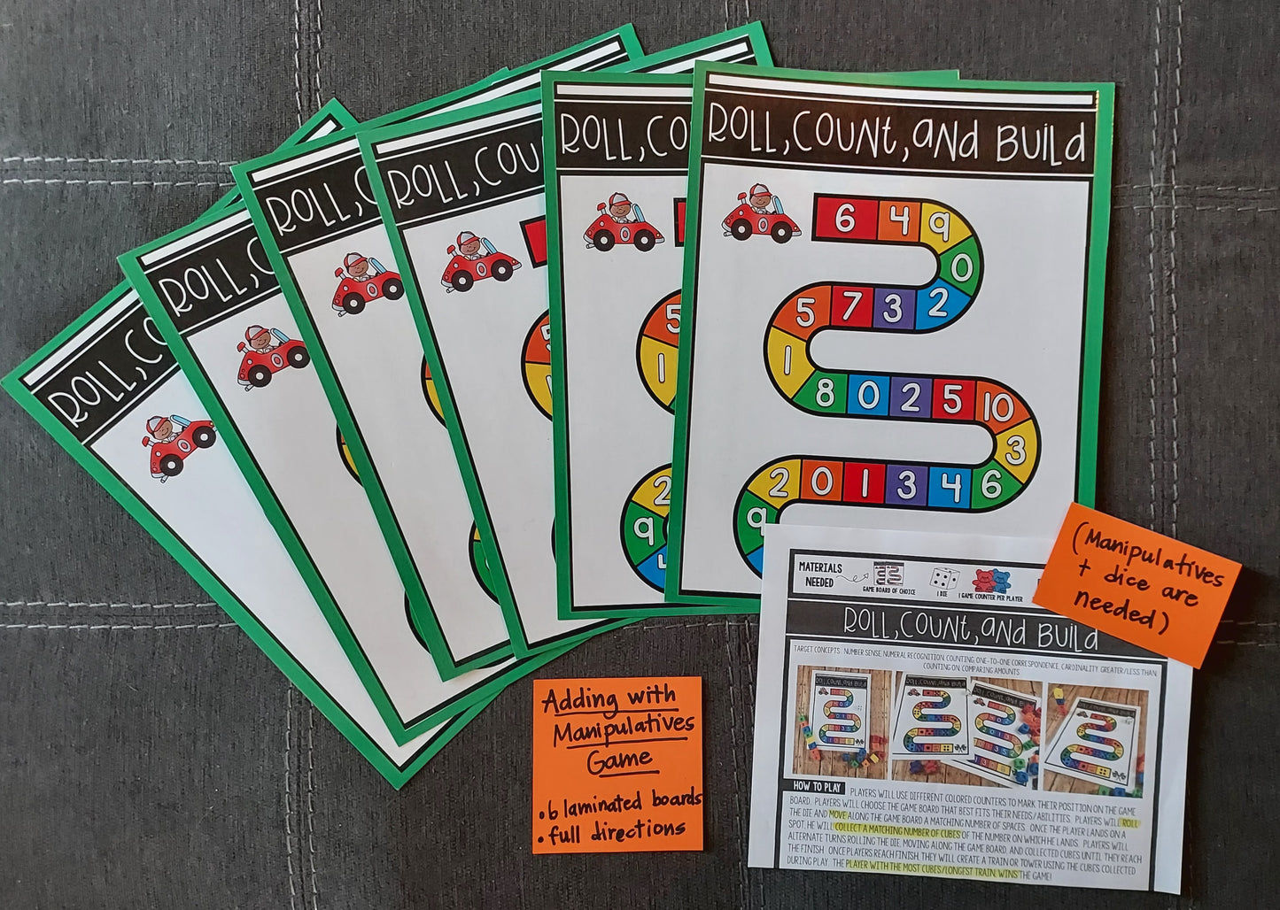 16 Ready-To-Go Counting & Number Sense Games  (ideal for K-1, lightly used, super fun!)