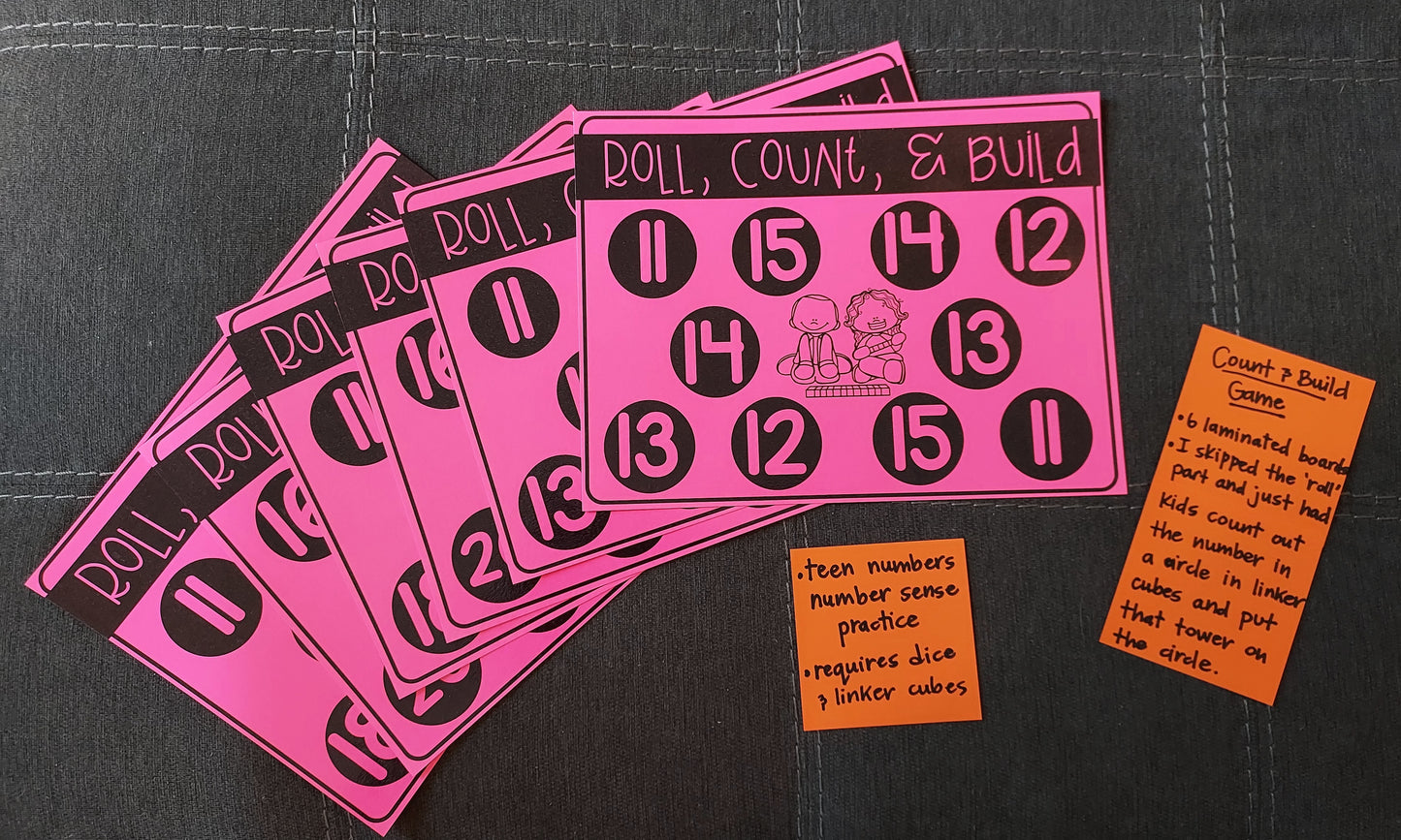 16 Ready-To-Go Counting & Number Sense Games  (ideal for K-1, lightly used, super fun!)