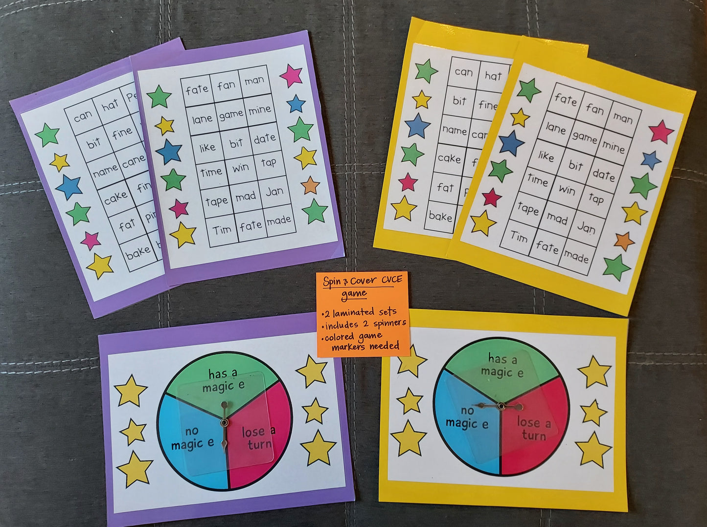 8 Ready-to-Go Games for Teaching Silent E (set #t-35)