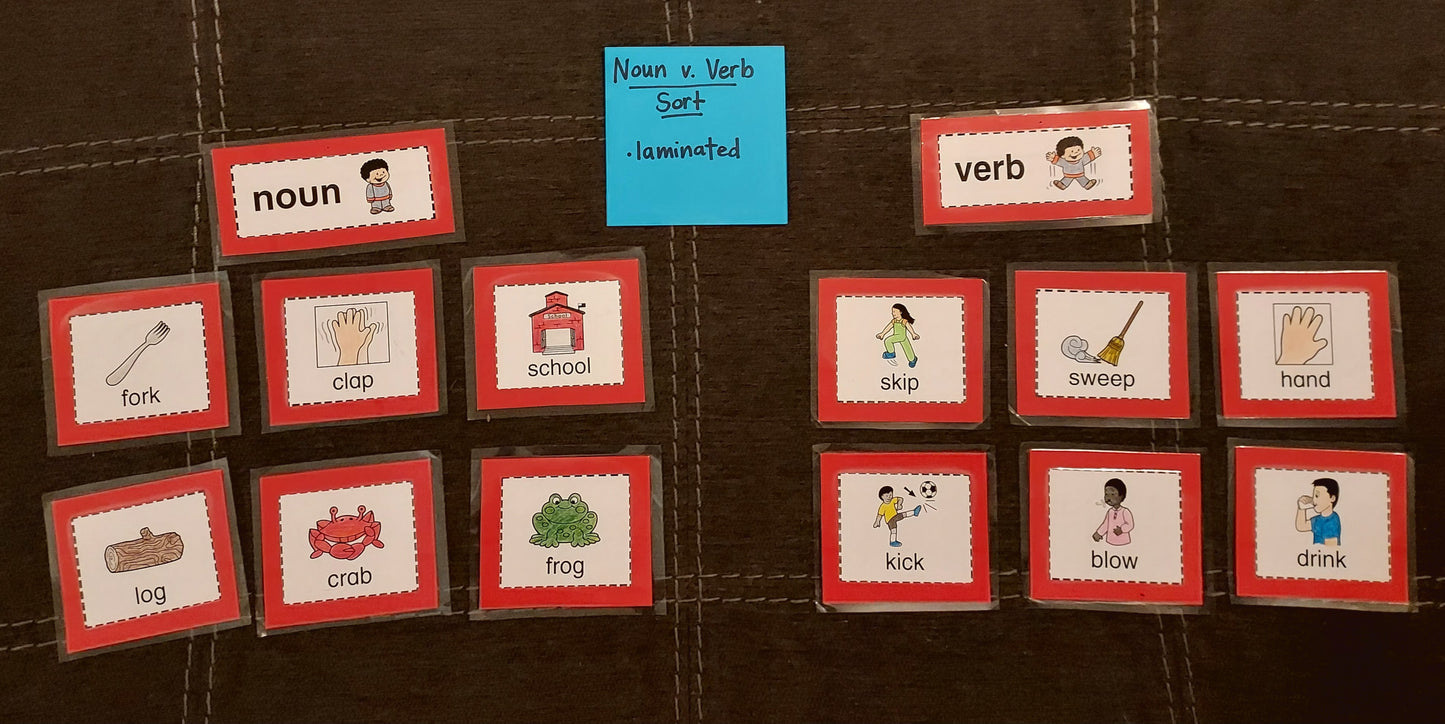 10 Ready-To-Go Games for Teaching (1) Contractions, (2) Nouns/Verbs/Adjectives, and (3) Common vs. Proper Nouns  (set #t-28)