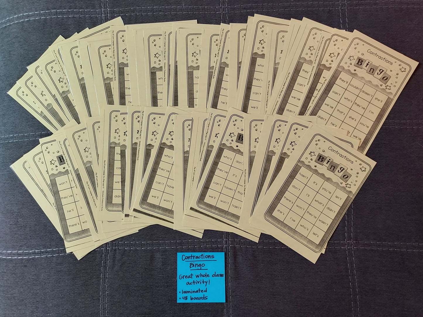 10 Ready-To-Go Games for Teaching (1) Contractions, (2) Nouns/Verbs/Adjectives, and (3) Common vs. Proper Nouns  (set #t-28)