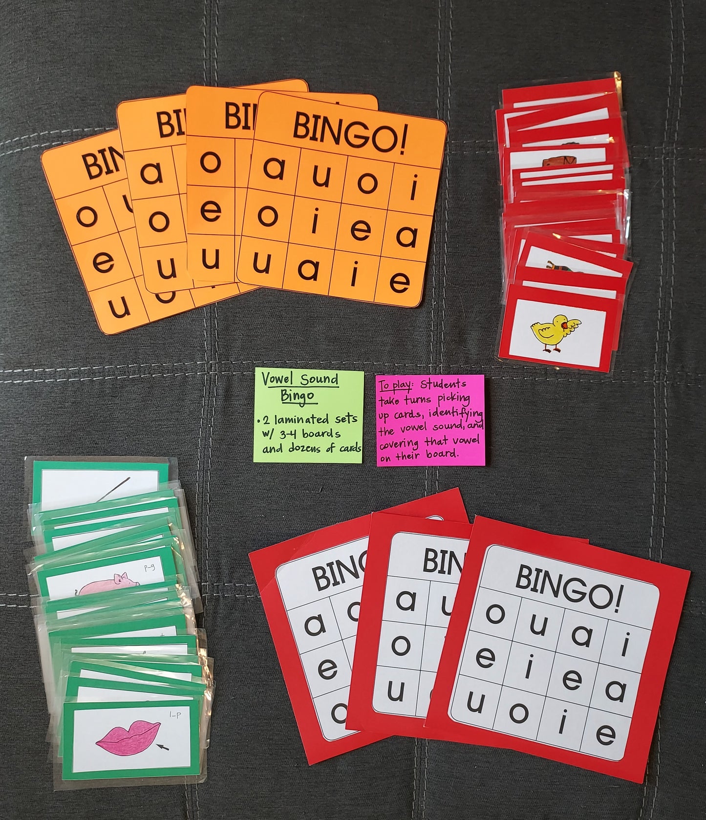 6 Ready-To-Go Games for Teaching Short Vowels  (set #t-38)