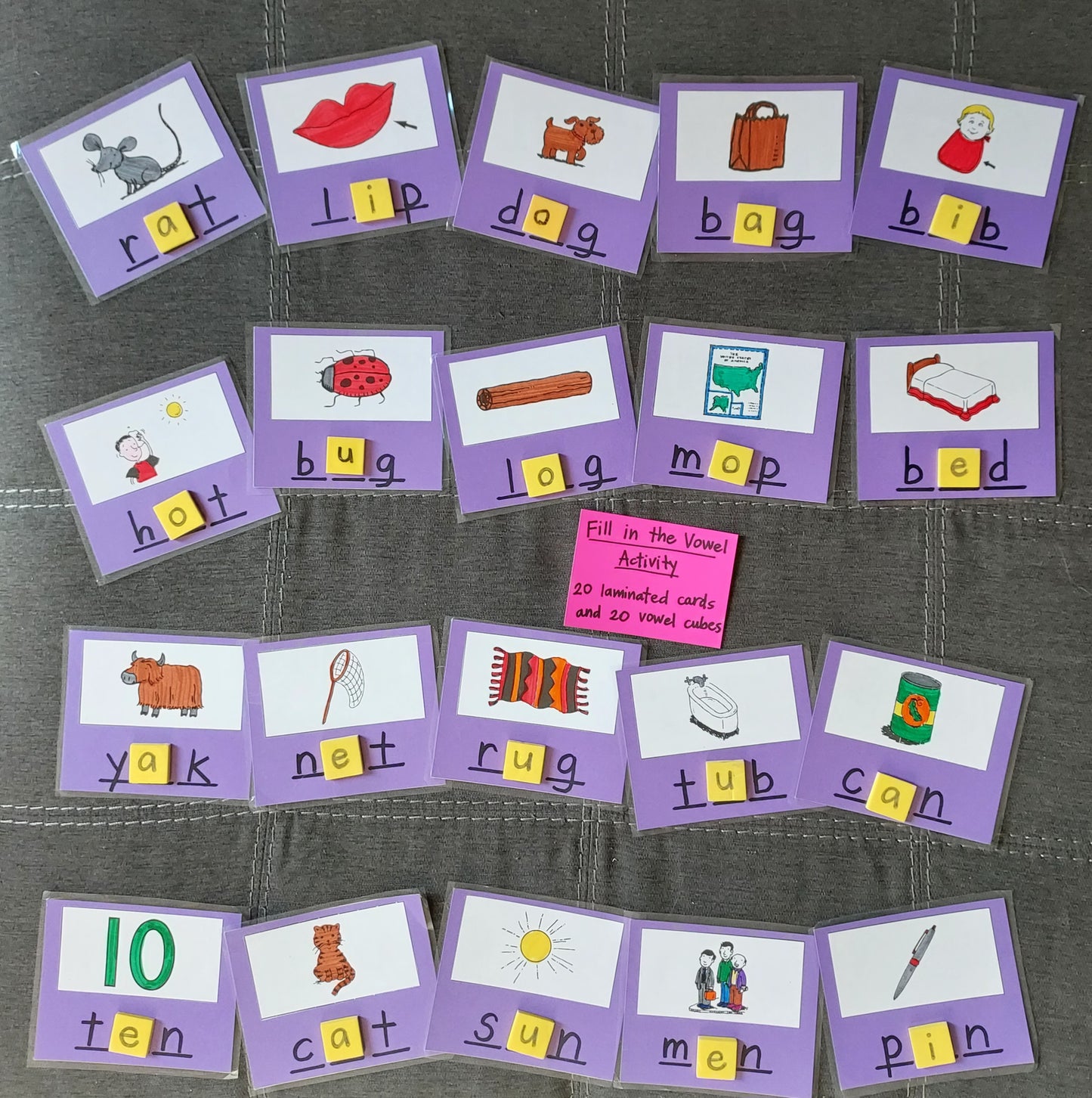 6 Ready-To-Go Games for Teaching Short Vowels  (set #t-38)