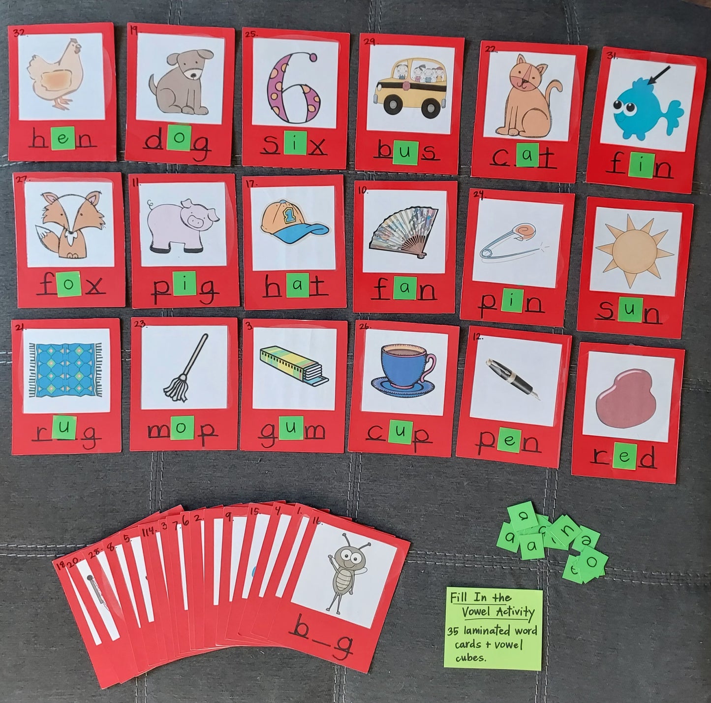 6 Ready-To-Go Games for Teaching Short Vowels  (set #t-38)