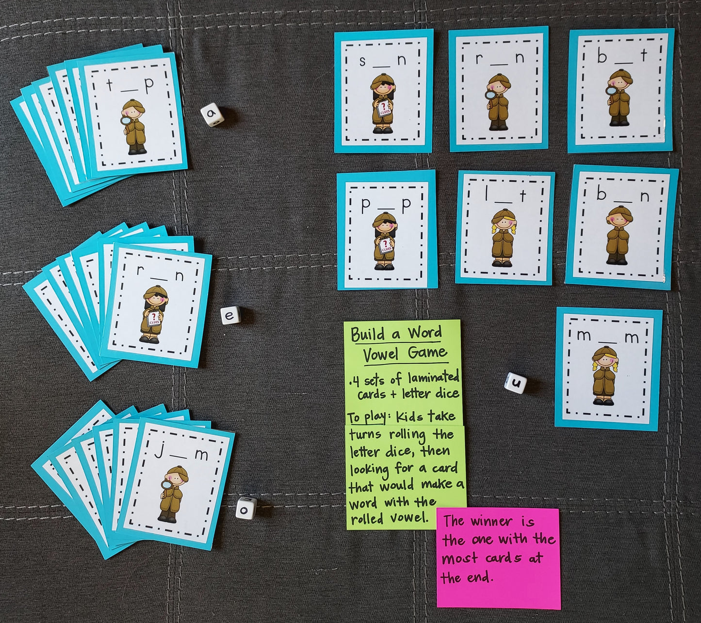 6 Ready-To-Go Games for Teaching Short Vowels  (set #t-38)