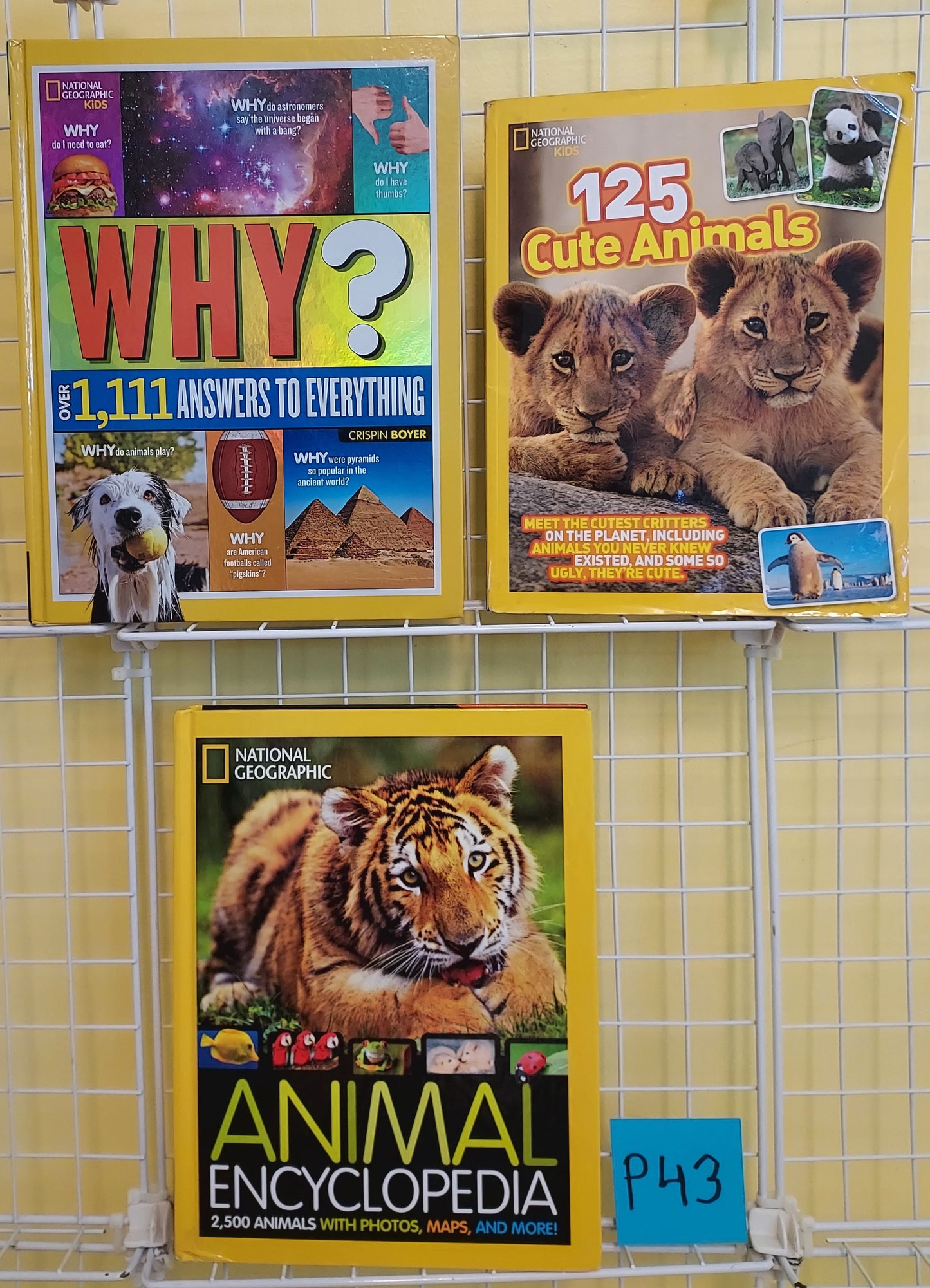 3 large encyclopedia-style books about animals for Grades 3-5 (used, set #p43)