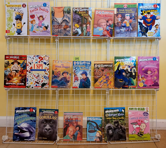 20 children's chapter books & readers for Grades 2-4 (5 new & 15 used, set #c24)