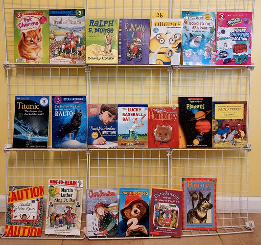 20 children's chapter books & readers for Grades 2-4. (6 new & 14 used,  set #c36)