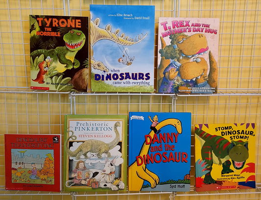 7 dinosaur picture books for Kindergarten - 1st grade (used, set #p42)