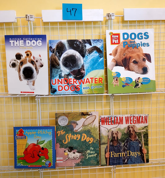 6 children's books ABOUT DOGS for Kindergarten-2nd grade (used, set #p47)