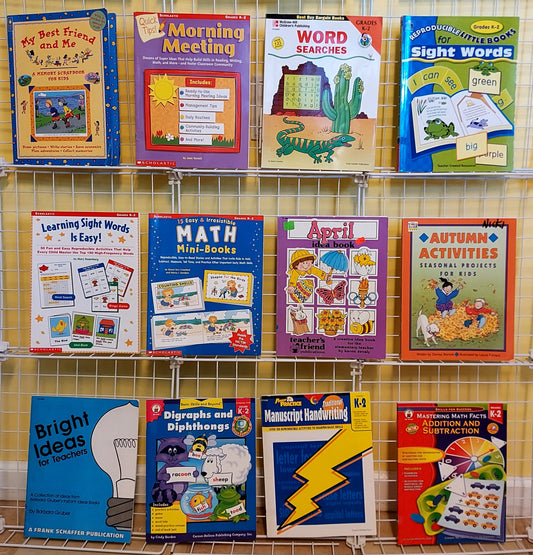 12 teaching manuals/curriculum idea books for K-2  (used, set p58)