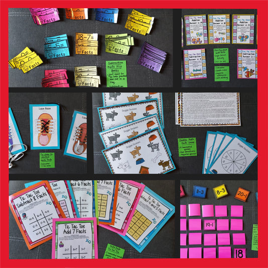 17 Ready-To-Go Math Facts Games (ideal for grades 1-2, lightly used, super fun!)