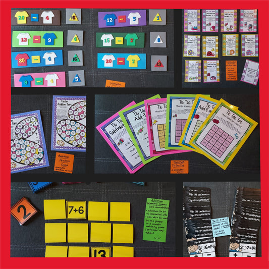 13 Ready-to-Go Math Facts Games (ideal for grades 1-2, lightly used, super fun!)